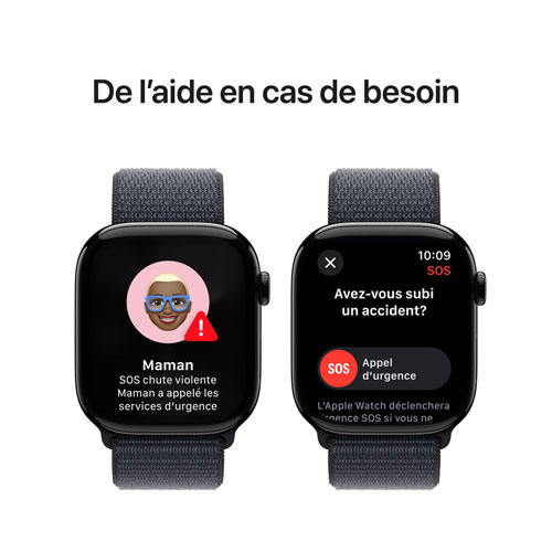 Apple Watch Series 10 (GPS + Cellulaire) avec boîtier de 46 mm en aluminium noir de jais et bracelet sport encre par Virgin Plus - Financement mensuel