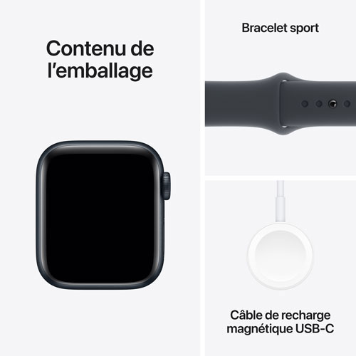 Apple Watch SE avec boîtier de 40 mm en aluminium minuit et bracelet sport minuit par Virgin Plus - Petit/Moyen - Financement mensuel