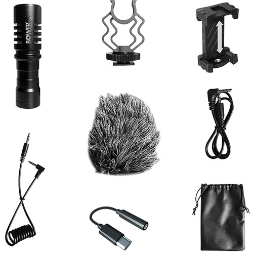 Bower Cardioid Condenser Microphone for Smartphones and DSLRs