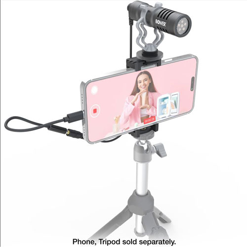 Bower Cardioid Condenser Microphone for Smartphones and DSLRs