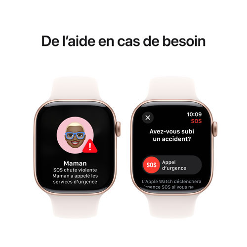 Apple Watch Series 10 avec boîtier de 46 mm en aluminium rose doré et bracelet sport rose tendre par Freedom Mobile - Petit/Moyen - Paiement Balance