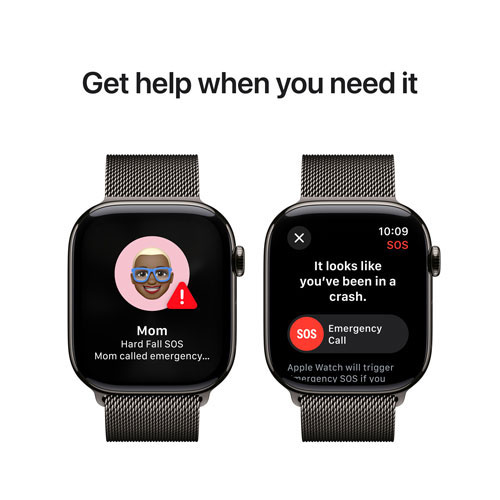 Freedom Mobile Apple Watch Series 10 (GPS+Cellular) 46mm Slate Titanium Case w/Slate Milanese Loop-S/M-Monthly Tab Payment