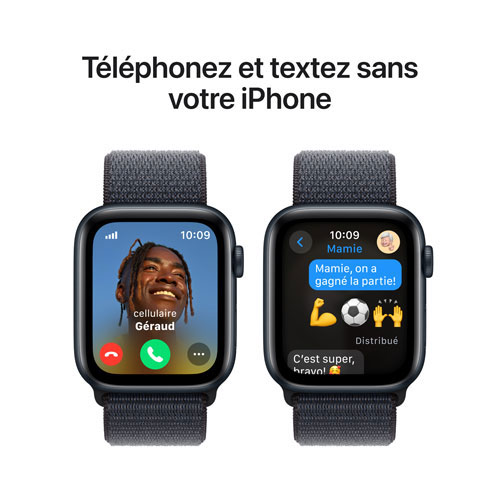 Apple Watch SE avec boîtier de 44 mm en aluminium minuit et bracelet sport encre par Freedom Mobile - Paiement Balance mensuel