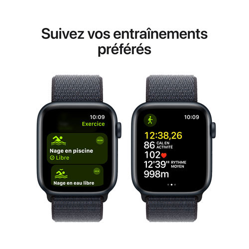 Apple Watch SE avec boîtier de 44 mm en aluminium minuit et bracelet sport encre par Freedom Mobile - Paiement Balance mensuel