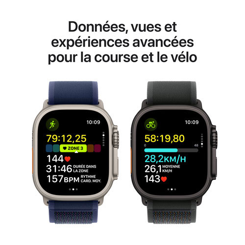 Apple Watch Ultra 2 avec boîtier de 49 mm en titane noir et bracelet milanais en titane noir par Freedom Mobile - Grand - Paiement Balance mensuel