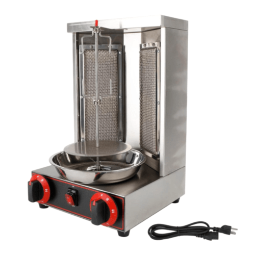 TOPTENG 110V 2000W Commercial Electric Vertical Gas Shawarma Broiler Machine Spinning Doner Kebab Gyro Grill Machine, Rotisserie Doner Kebab Gyro