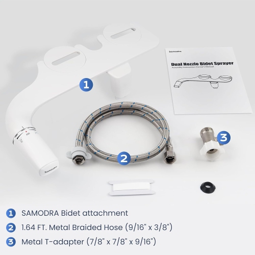 Ultra-Slim Bidet, Minimalist Bidet for Toilet with Non-Electric Dual Nozzle Adjustable Water Pressure, Fresh Water Bidet Toilet Seat Attachment, Easy