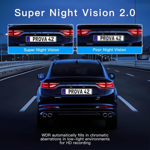 3 Channel Dash Cam WiFi FHD 1080P Car Camera 64GB TF Card,TOPGOOSE Front Dash Camera Front and Rear Inside for Cars,Mini Dashcams with Night