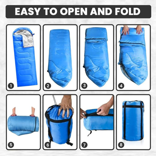 Sleeping Bags, 4 Seasons Sleeping Bag with Zippered Holes for Arms and Feet, Warm Cold Weather Lightweight Waterproof Sleeping Bags for Kids Adults