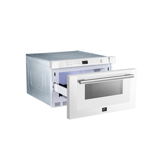 Tiroir à micro-ondes Forno Capoliveri avec poignée 1,2&nbsp;pi³ de 24&nbsp;po, fini blanc