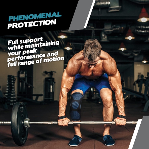 POWERLIX Knee Compression Sleeve - Best Knee Brace for Knee Pain for Men & Women - Knee Support for Running, Basketball, Volleyball, Weightlifting,