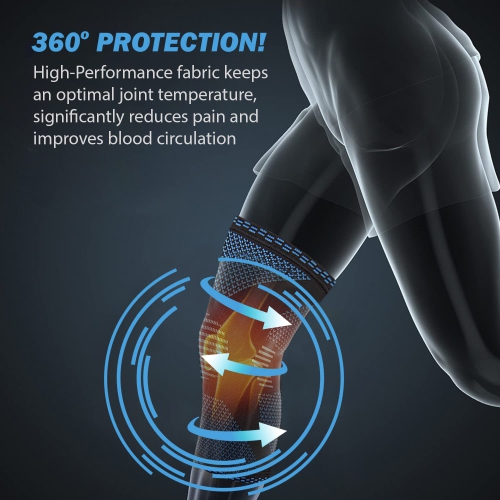 POWERLIX Knee Compression Sleeve - Best Knee Brace for Knee Pain for Men & Women - Knee Support for Running, Basketball, Volleyball, Weightlifting,