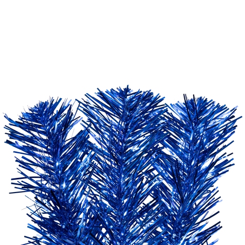 Artificial Tinsel Christmas Tree - 7' - Blue - Unlit