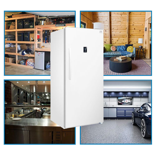 Kenmore 14 Cu. Ft. Garage Ready Upright Convertible Freezer/Fridge with LED Lighting - White