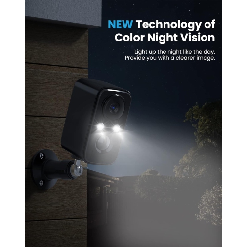 Wireless Outdoor Solar Security Camera - FOAOOD Camera- Black- Pack of 2