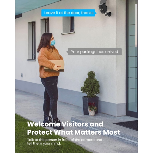 Wireless Outdoor Solar Security Camera - FOAOOD Camera- Black- Pack of 2