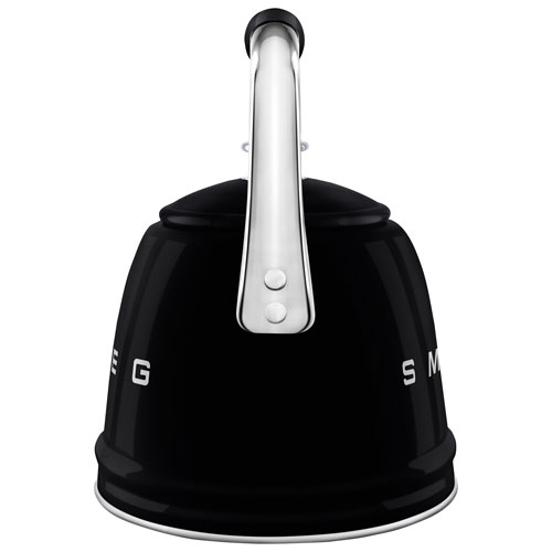 Bouilloire de cuisinière Années 50 de Smeg - 2,3 l - Noir/Acier inoxydable