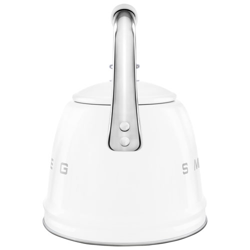 Bouilloire de cuisinière Années 50 de Smeg - 2,3 l - Blanc/Acier inoxydable