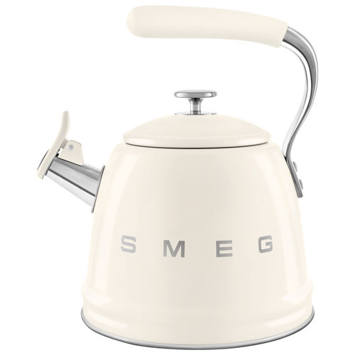 Smeg 50's Style Stovetop Kettle - 2.3L - Cream/Stainless Steel