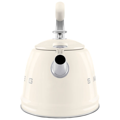 Smeg 50's Style Stovetop Kettle - 2.3L - Cream/Stainless Steel