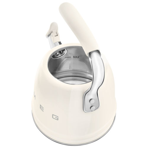 Smeg 50's Style Stovetop Kettle - 2.3L - Cream/Stainless Steel