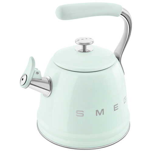 Bouilloire de cuisinière Années 50 de Smeg - 2,3 l - Vert pastel/Acier inoxydable