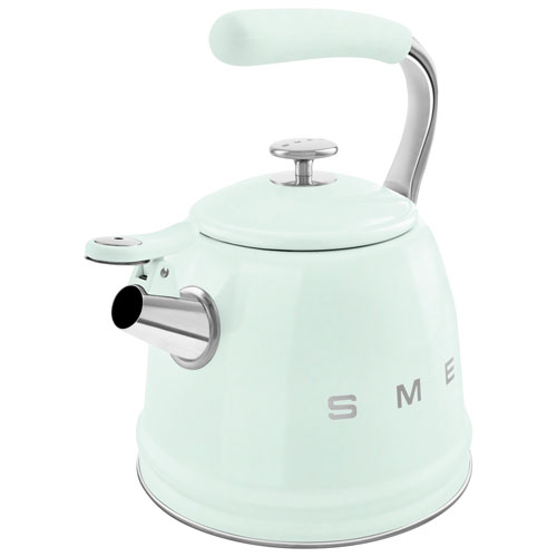 Bouilloire de cuisinière Années 50 de Smeg - 2,3 l - Vert pastel/Acier inoxydable