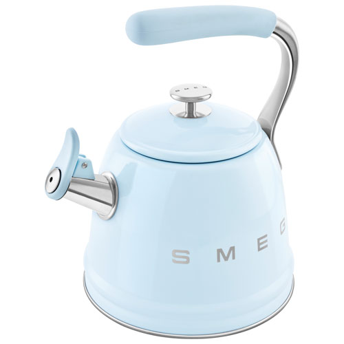 Bouilloire de cuisinière Années 50 de Smeg - 2,3 l - Bleu pastel/Acier inoxydable