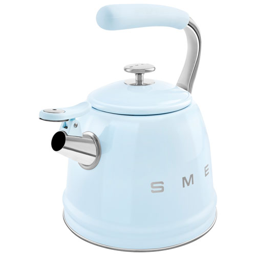 Bouilloire de cuisinière Années 50 de Smeg - 2,3 l - Bleu pastel/Acier inoxydable