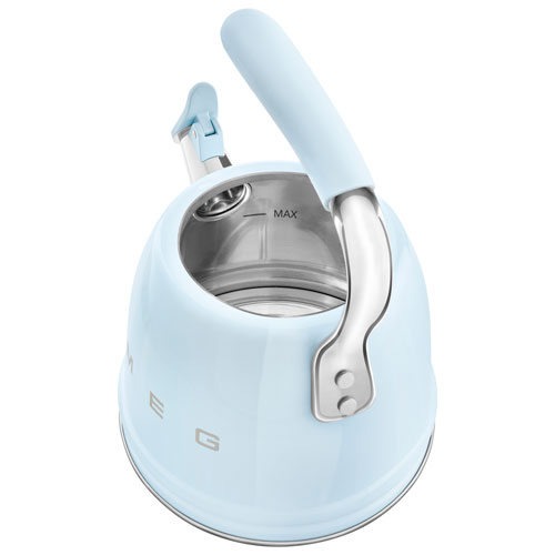 Bouilloire de cuisinière Années 50 de Smeg - 2,3 l - Bleu pastel/Acier inoxydable
