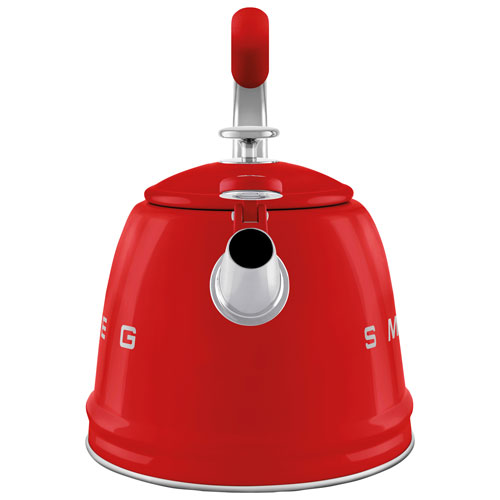 Bouilloire de cuisinière Années 50 de Smeg - 2,3 l - Rouge/Acier inoxydable