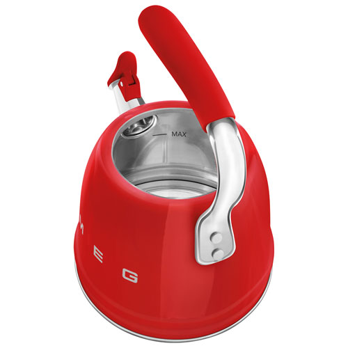 Bouilloire de cuisinière Années 50 de Smeg - 2,3 l - Rouge/Acier inoxydable