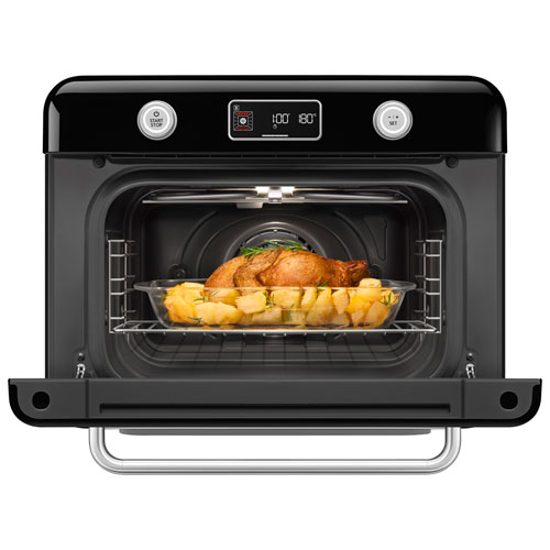 Four grille-pain de comptoir 10-en-1 avec friture à air chaud et cuisson à vapeur de Smeg - 1,05 pi³ - Noir