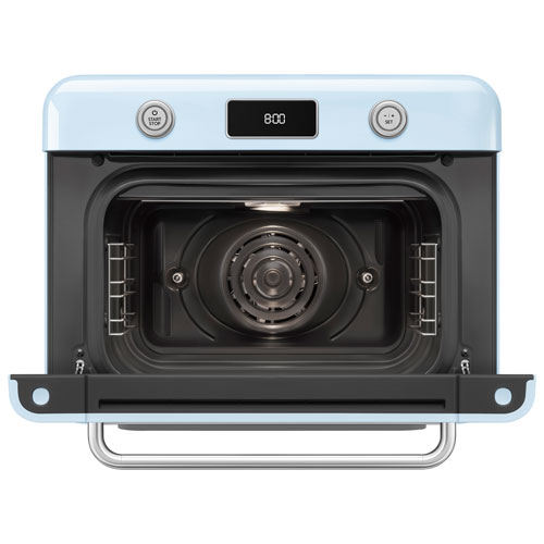 Four grille-pain de comptoir 10-en-1 avec friture à air chaud et cuisson à vapeur de Smeg - 1,05 pi³ - Bleu pastel