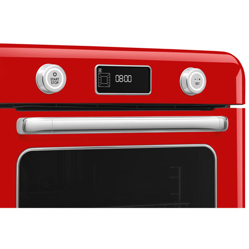 Four grille-pain de comptoir combiné 10-en-1 avec friture à air chaud et cuisson à vapeur de Smeg - 1,05 pi³ - Rouge