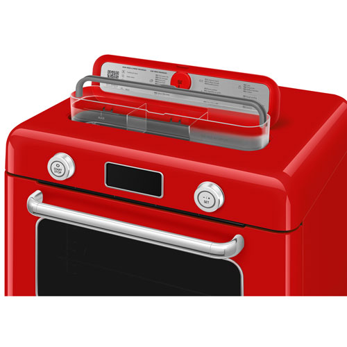 Four grille-pain de comptoir combiné 10-en-1 avec friture à air chaud et cuisson à vapeur de Smeg - 1,05 pi³ - Rouge