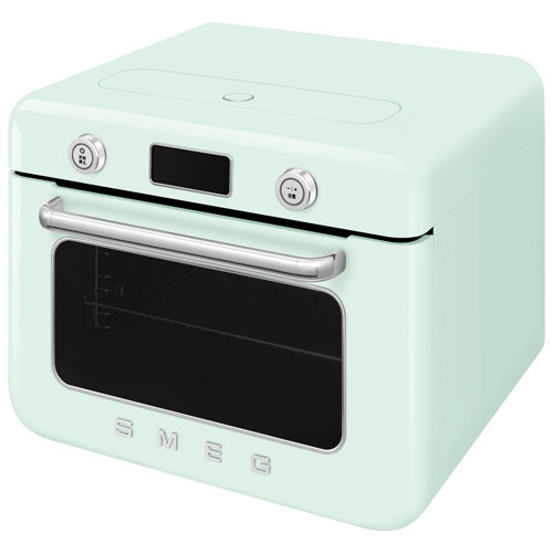 Smeg 10-in-1 Countertop Combination Air Fryer Toaster Oven with Steam - 1.05 Cu. Ft. - Pastel Green