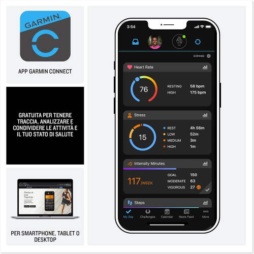 Garmin venu 3, montre intelligente GPS, écran AMOLED, fonctions avancées de santé et de mise en forme, jusqu'à 14 jours de batterie, noir