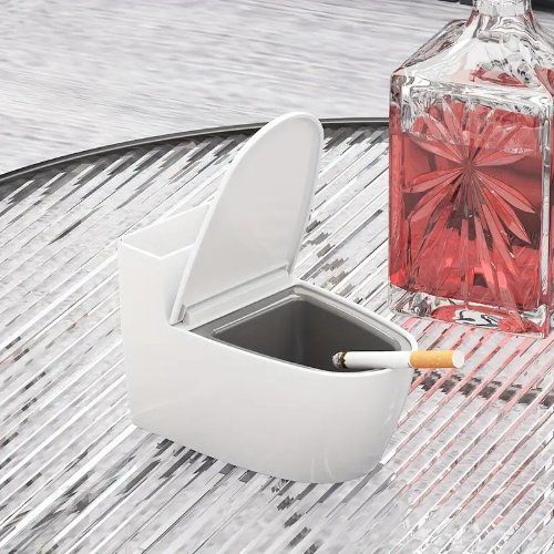 Cendrier mural en forme de cuvette avec couvercle