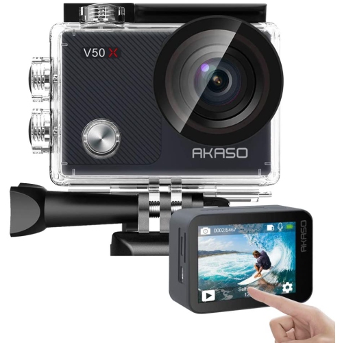 Refurbished - AKASO V50X Native 4K30fps 20MP WiFi Action Camera with EIS Touch Screen, 4X Zoom, 131 feet Waterproof Underwater Camera