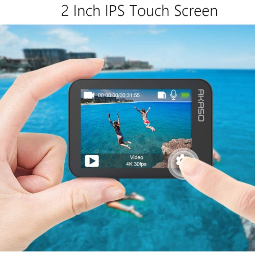 Refurbished - AKASO V50X Native 4K30fps 20MP WiFi Action Camera with EIS Touch Screen, 4X Zoom, 131 feet Waterproof Underwater Camera