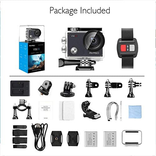 Refurbished - AKASO V50X Native 4K30fps 20MP WiFi Action Camera with EIS Touch Screen, 4X Zoom, 131 feet Waterproof Underwater Camera