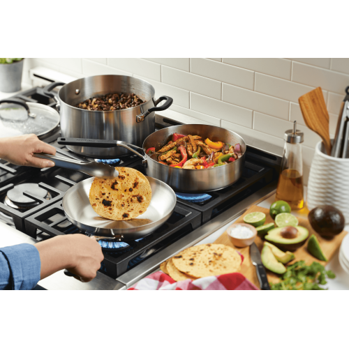 KitchenAid Stainless Steel Cookware Set, 10-Piece, Brushed Stainless Steel