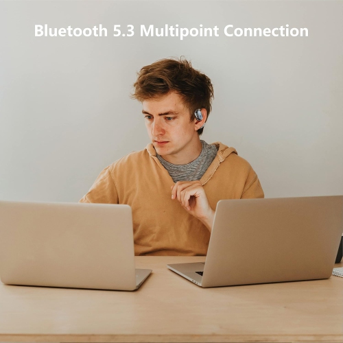 Open Box - Oladance OWS2 Open Ear Bluetooth 5.3 Wireless Headphones with Multipoint Connection, Android & iPhone Compatible, and a Carry Case Space