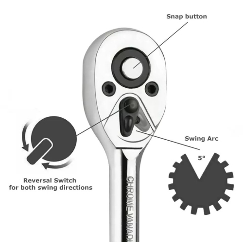 46pcs 1/4 Ratchet Wrench Combination Package Socket Tool Set Auto Car Repairing