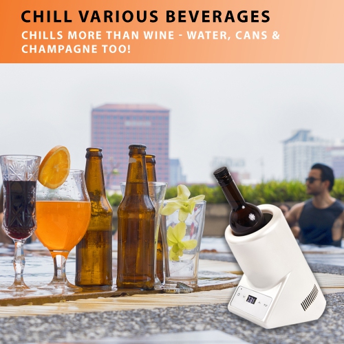 Refroidisseur à une bouteille Equator Vin-Champagne-Eau 110&nbsp;V AC/12&nbsp;V DC