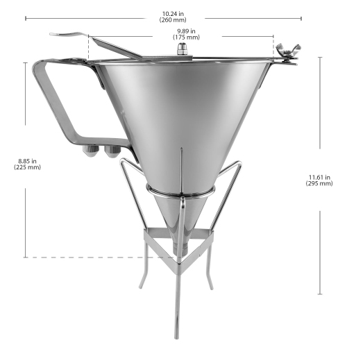 ALDKitchen Pancake Batter Dispenser | Funnel Dispenser with Stand | 2 Nozzles