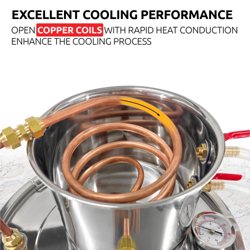 A-FCSA2-18 Alcohol Wine Distiller | Moonshine Still | Two-tanks Water Alcohol Distiller | 5 Gallon 18L