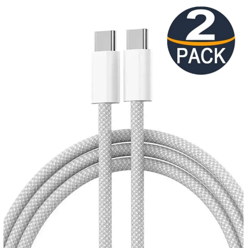 2 Packs [1M/3.3Ft] MFi Certified 60W USB C to C Braided Nylon Fast Charging Cable Cord for iPhone 15 16 iPad Samsung