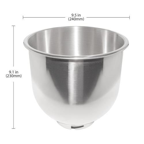 Mélangeur d'aliments GR-302 | Mélangeur commercial avec crochet pétrisseur, fouet métallique et fouet | Acier inoxydable | 7&nbsp;L | 110&nbsp;V